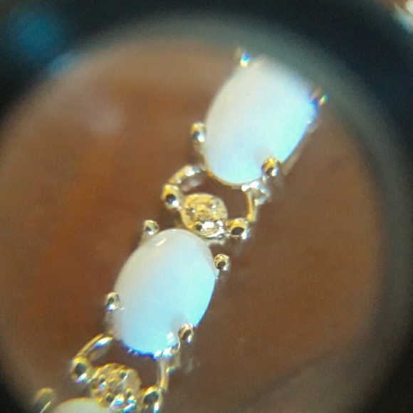 Vintage Gold Filled Opalescent Stone Tennis Bracelet - Picture 5 of 5